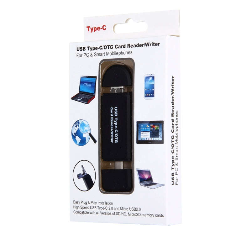 3 in 1 USB-C / Type-C 3.1 to USB 2.0 + Micro USB + SD(HC) + Micro SD Card Reader Adapter with OTG...