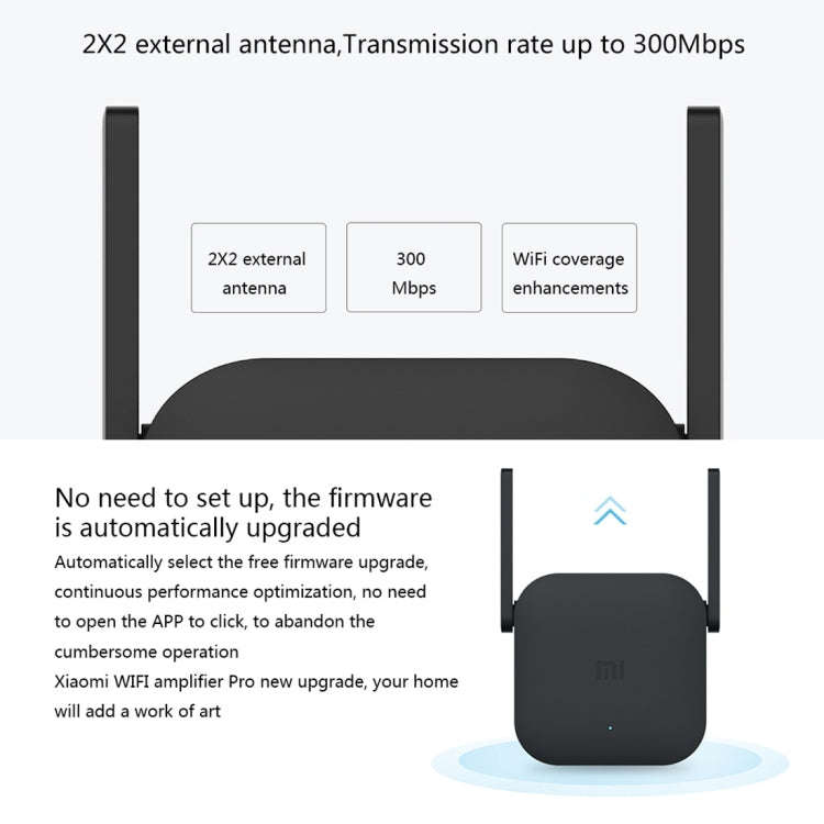 Original Xiaomi Mi WiFi Amplifier Pro 300Mbps WiFi Smart Extender Router with 2x2 External Antenn...