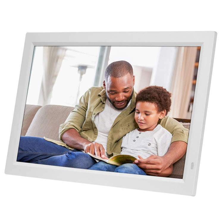21.5 inch LED Display Digital Photo Frame with Holder & Remote Control, US Plug(White)