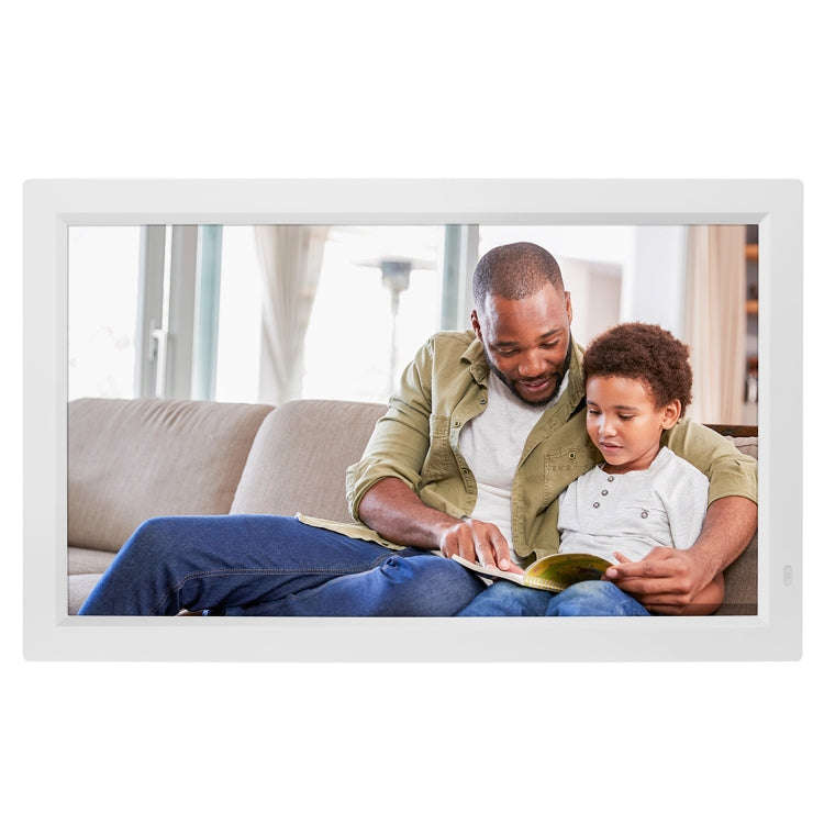 21.5 inch LED Display Digital Photo Frame with Holder & Remote Control, US Plug(White)