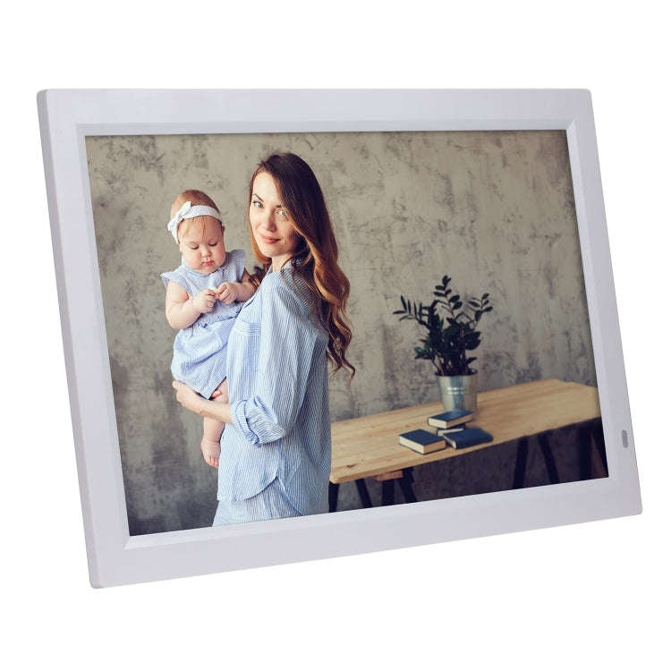 21.5 inch LED Display Digital Photo Frame with Holder & Remote Control, US Plug(White)
