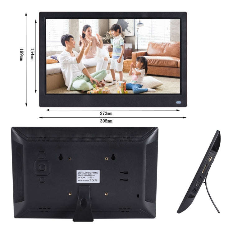 12.5 inch FHD LED Display Digital Photo Frame with Holder & Remote Control, MSTAR V56 Program, Su...