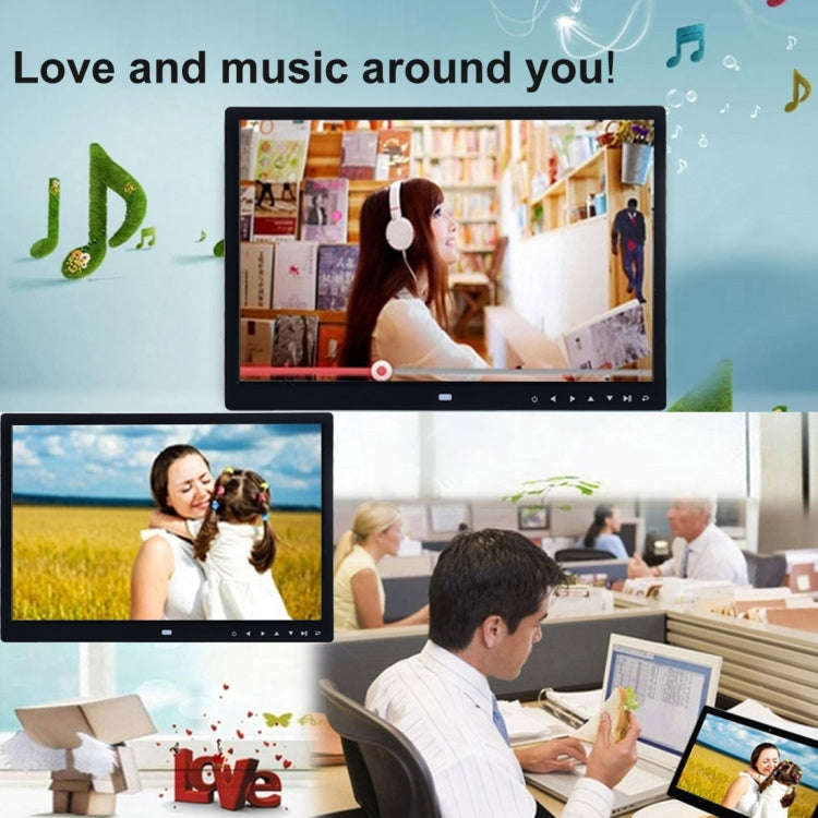 13.0 inch LED Display Digital Photo Frame with Holder / Remote Control, Allwinner, Support USB / ...