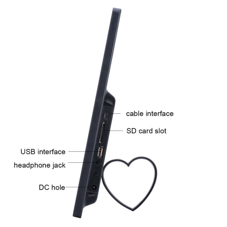 13 inch LED Display Digital Photo Frame with Holder & Remote Control, Allwinner F16, Support SD /...