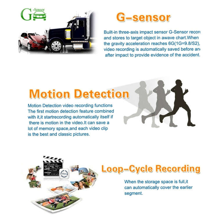 A305 Car DVR Camera 2.45 inch IPS Screen Full HD 1080P 170 Degree Wide Angle Viewing, Support Mot...