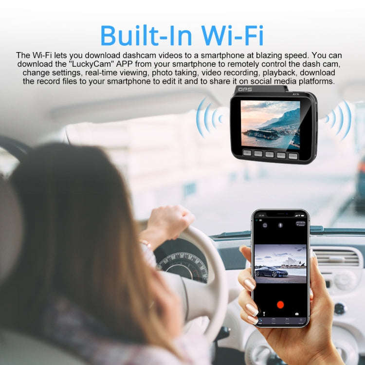GS63H Car DVR Camera 2.4 inch LCD Screen HD 2880 x 2160P 150 Degree Wide Angle Viewing, Support M...