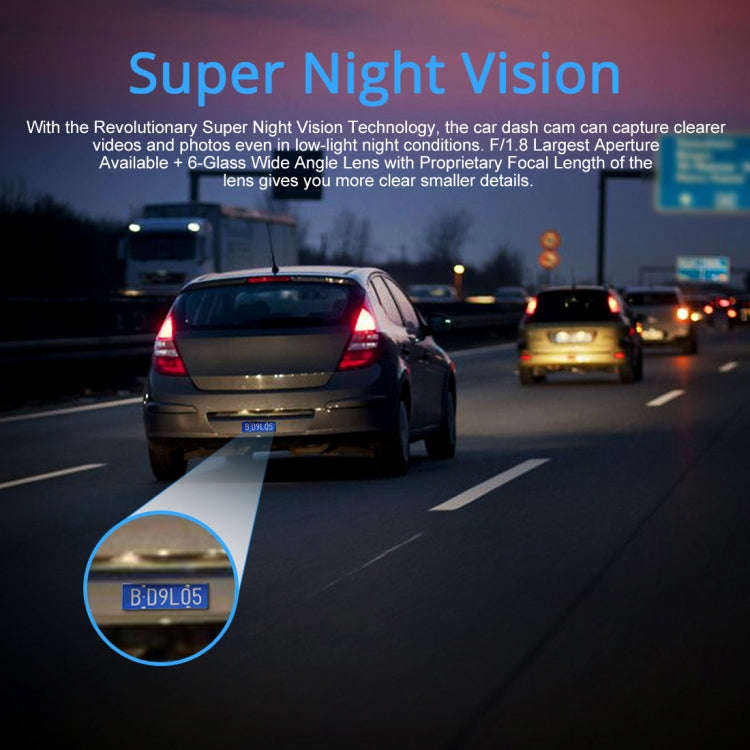 GS63H Car DVR Camera 2.4 inch LCD Screen HD 2880 x 2160P 150 Degree Wide Angle Viewing, Support M...
