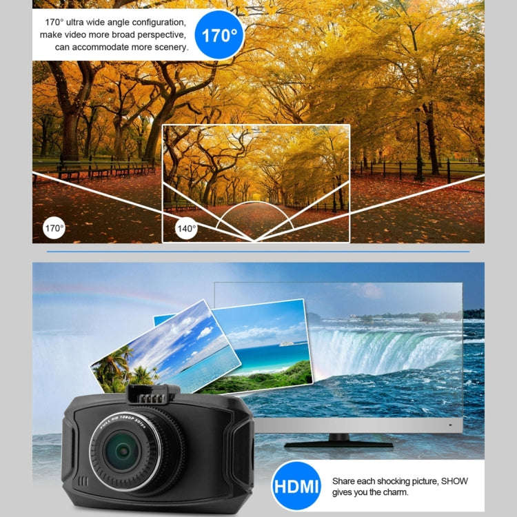 GS90C Car DVR Camera 2.7 inch LCD Screen HD 2304 x 1296P 170 Degree Wide Angle Viewing, Support M...
