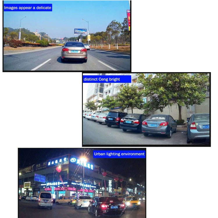 G835 HD 1080P 4.3 inch Screen Display Rearview Mirror Vehicle DVR, Generalplus 2248, 2 Cameras 17...