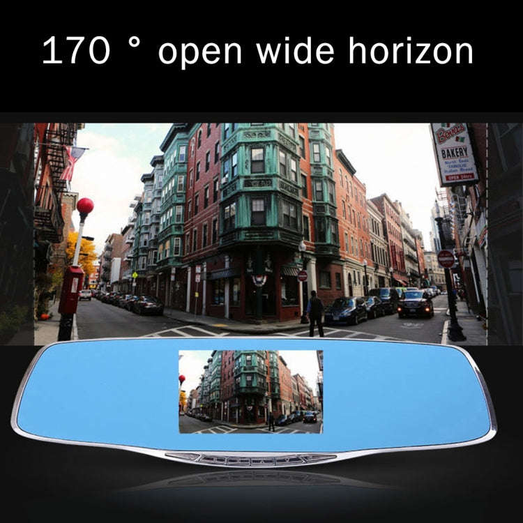 G835 HD 1080P 4.3 inch Screen Display Rearview Mirror Vehicle DVR, Generalplus 2248, 2 Cameras 17...
