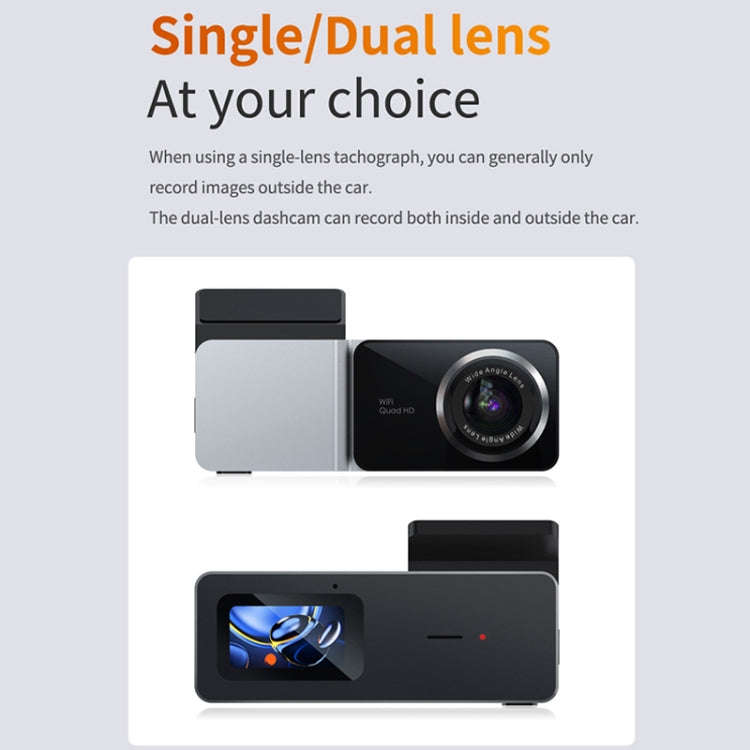 U06 2K Ultra HD Night Vision WiFi Car Driving Recorder Support Mobile APP