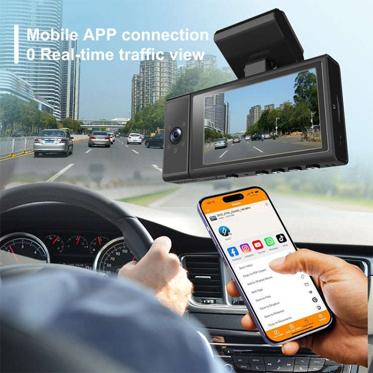 X12 1080P HD Panoramic Triple Recording WiFi Car Driving Recorder Support Mobile APP