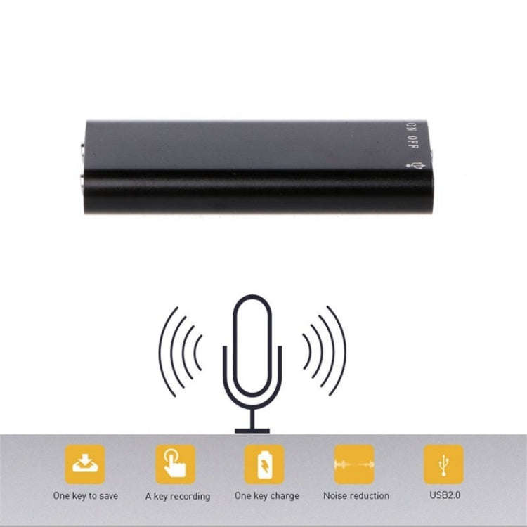 4GB USB Recorder Pen MP3 Player Meeting Listening Class Old Man Memory Pen(Black)