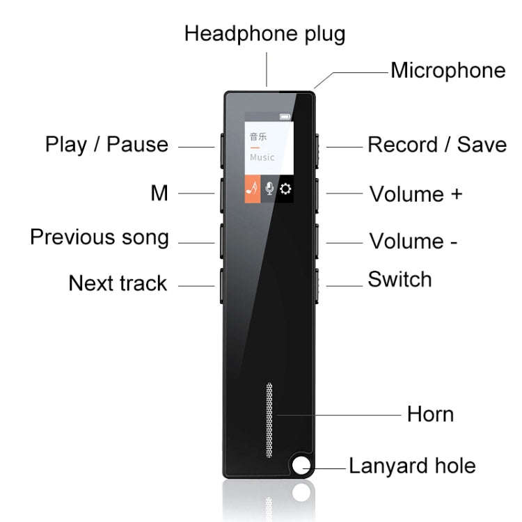 N3 16GB Noise Reduction Color Screen Mini MP3 Recorder(Black)