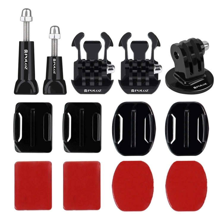 PULUZ 24 in 1 Bike Mount Accessories Combo Kits with EVA Case (Wrist Strap + Helmet Strap + Exten...