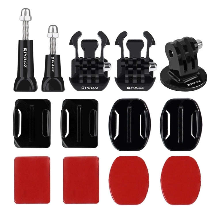 PULUZ 24 in 1 Bike Mount Accessories Combo Kits (Wrist Strap + Helmet Strap + Extension Arm + Qui...
