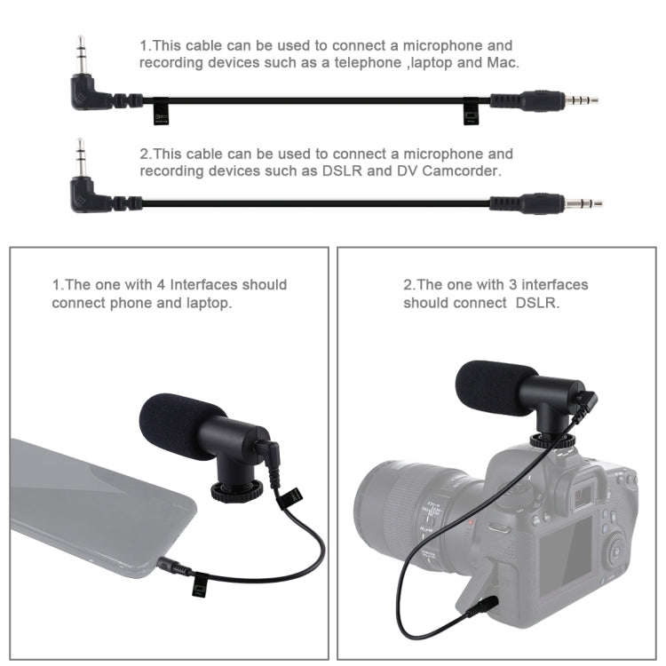 PULUZ U/C Shape Portable Handheld DV Bracket Stabilizer + Video Shotgun Microphone Kit with Cold ...