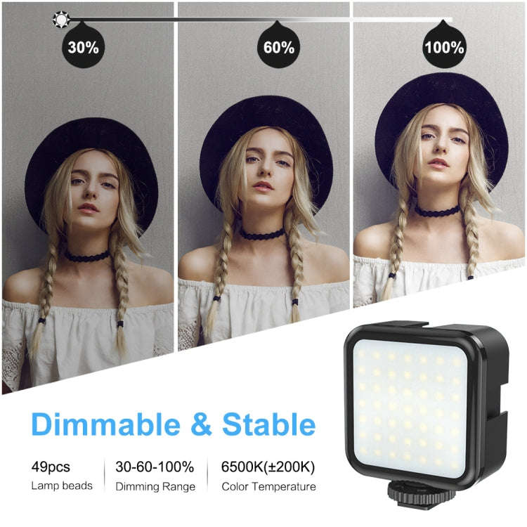 PULUZ U/C Shape Portable Handheld DV Bracket Stabilizer + LED Fill Light Kit with Cold Shoe Tripo...