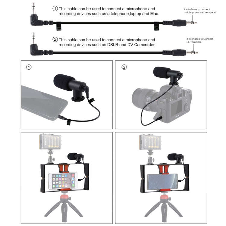 PULUZ 2 in 1 Live Broadcast Smartphone Video Rig + Microphone Kits for iPhone, Galaxy, Huawei, Xi...