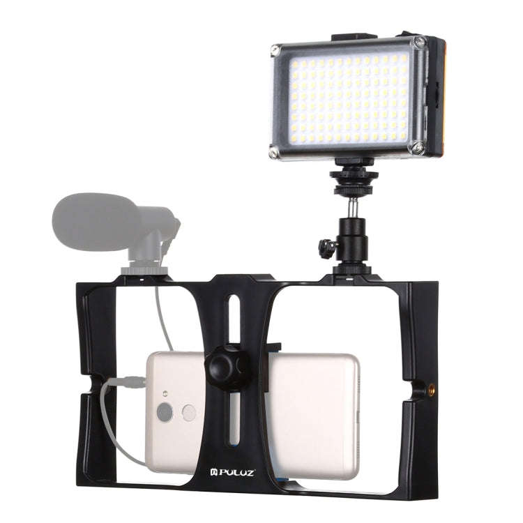 PULUZ 2 in 1 Vlogging Live Broadcast LED Selfie Light Smartphone Video Rig Kits with Cold Shoe Tr...