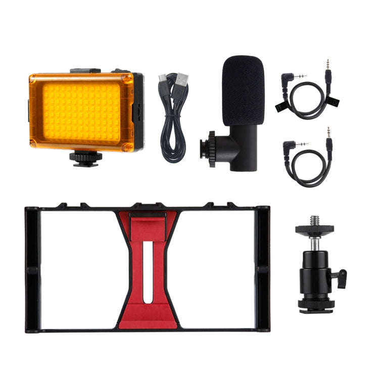 PULUZ 3 in 1 Vlogging Live Broadcast LED Selfie Light Smartphone Video Rig Kits with Microphone +...