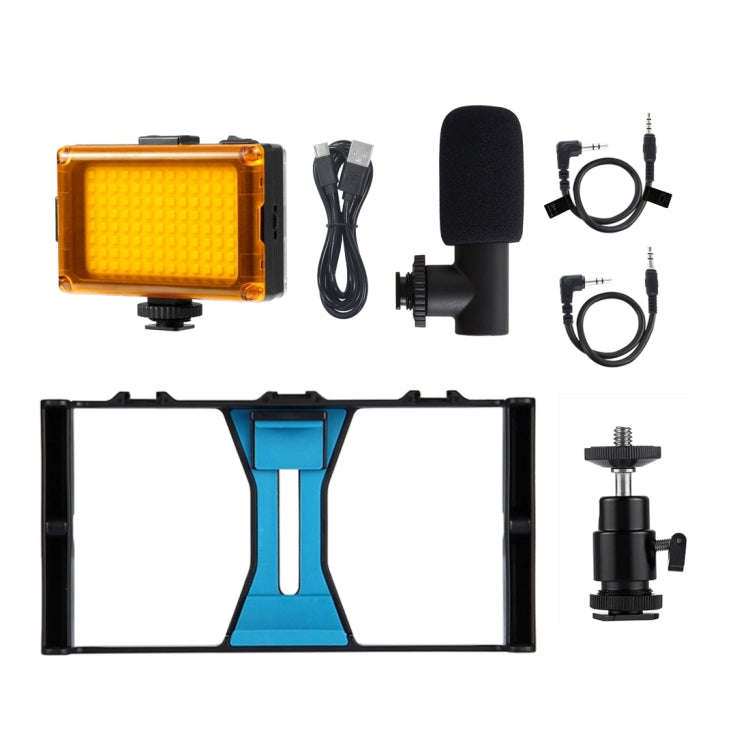 PULUZ 3 in 1 Vlogging Live Broadcast LED Selfie Light Smartphone Video Rig Kits with Microphone +...