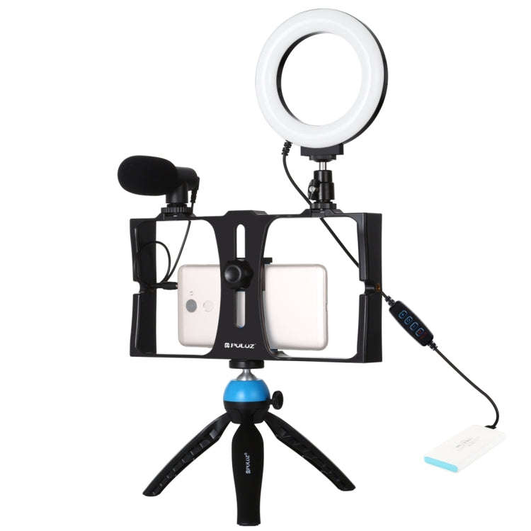 PULUZ 4 in 1 Vlogging Live Broadcast Smartphone Video Rig + 4.7 inch 12cm Ring LED Selfie Light K...