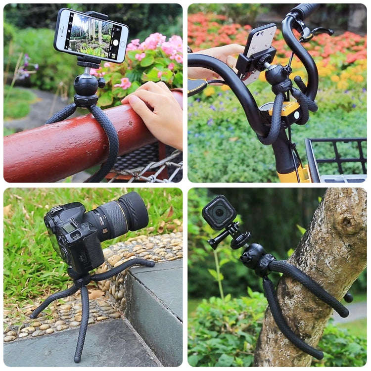PULUZ Mini Octopus Flexible Tripod Holder with Ball Head & Phone Clamp + Tripod Mount Adapter & L...