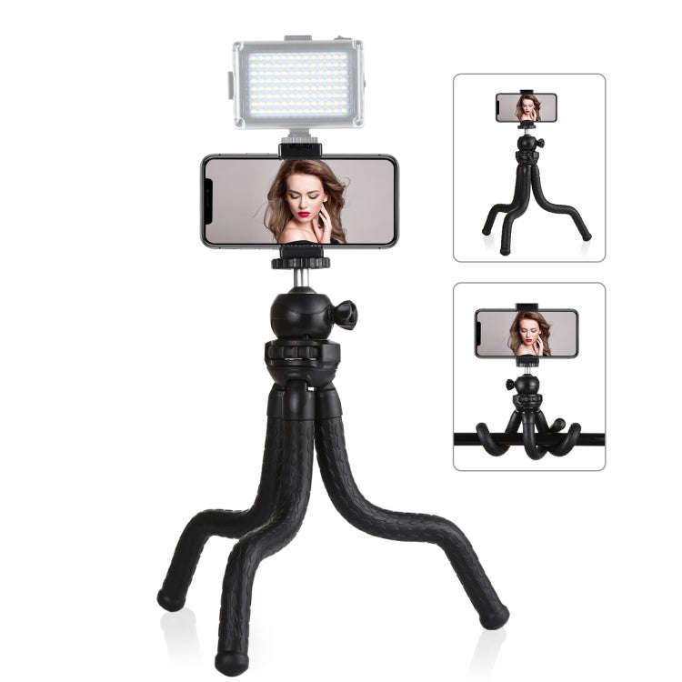 PULUZ Mini Octopus Flexible Tripod Holder with Ball Head & Phone Clamp + Tripod Mount Adapter & L...