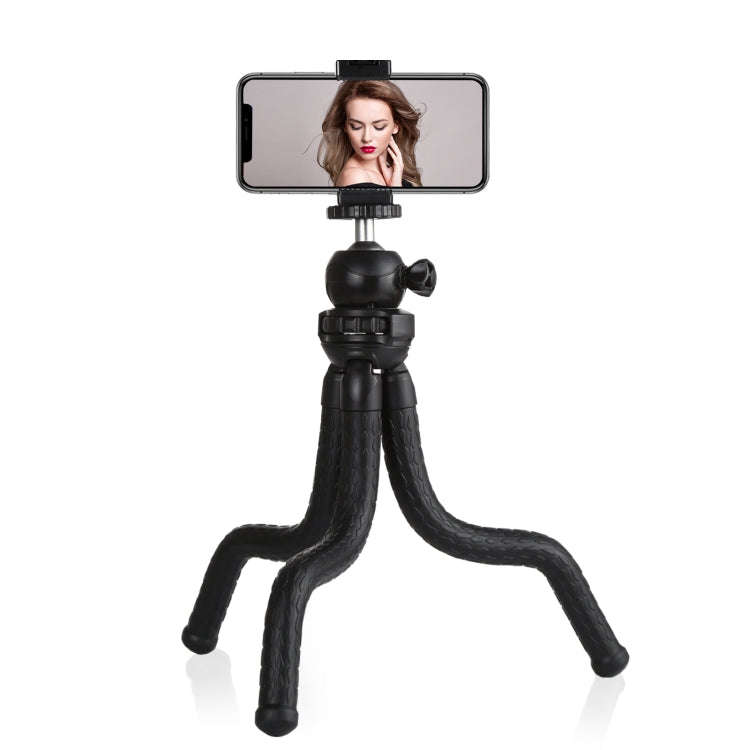 PULUZ Mini Octopus Flexible Tripod Holder with Ball Head & Phone Clamp + Tripod Mount Adapter & L...