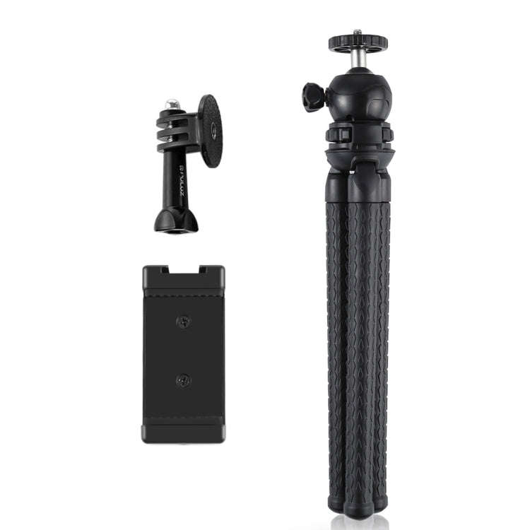 PULUZ Mini Octopus Flexible Tripod Holder with Ball Head & Phone Clamp + Tripod Mount Adapter & L...