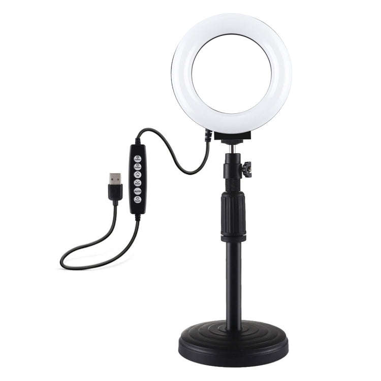 PULUZ 4.7 inch 12cm Curved Surface Ring Light + Round Base Desktop Mount USB 10 Modes 8 Colors RG...