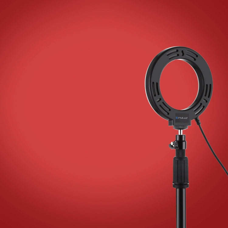 PULUZ 4.7 inch 12cm Curved Surface Ring Light + Round Base Desktop Mount USB 10 Modes 8 Colors RG...