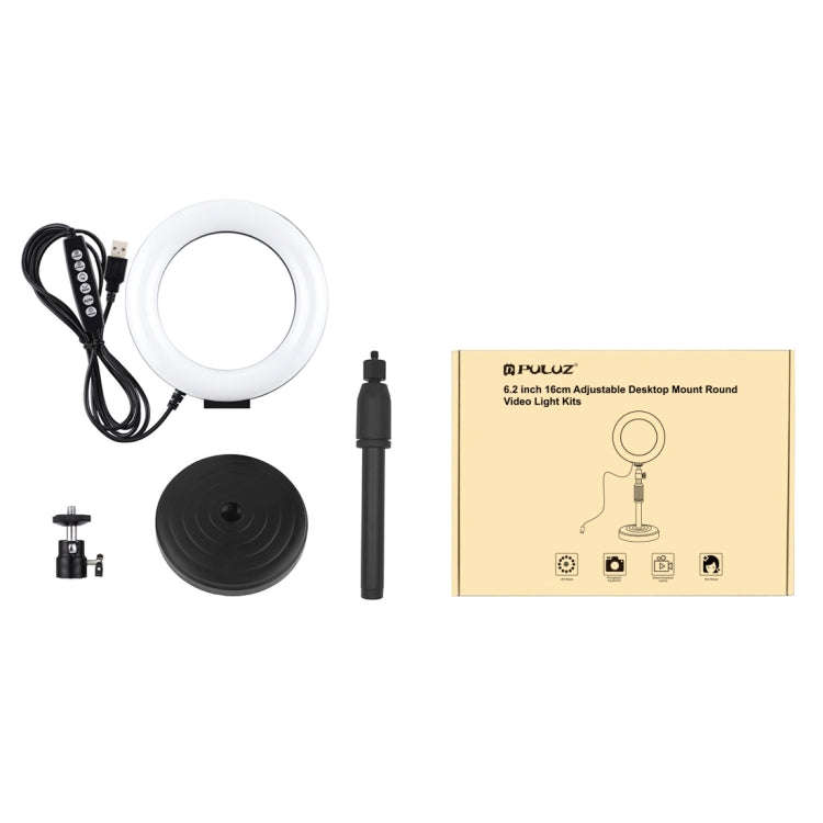 PULUZ 6.2 inch 16cm USB 10 Modes 8 Colors RGBW Dimmable LED Ring Vlogging Photography Video Light...