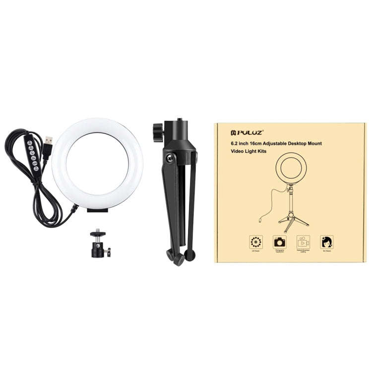 PULUZ 6.2 inch 16cm USB 10 Modes 8 Colors RGBW Dimmable LED Ring Vlogging Photography Video Light...