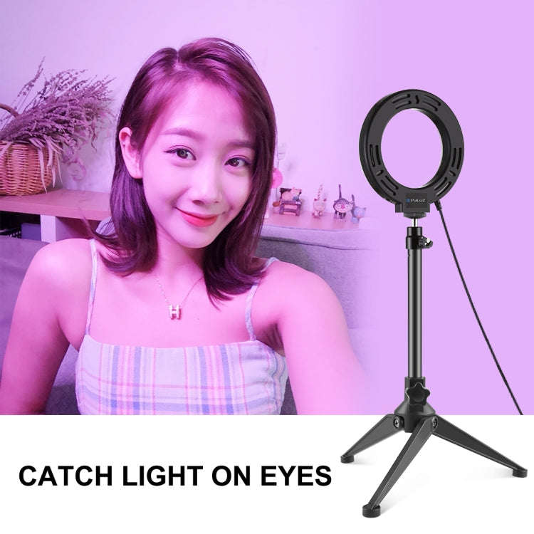 PULUZ 4.7 inch 12cm USB 10 Modes 8 Colors RGBW Dimmable LED Ring Vlogging Photography Video Light...