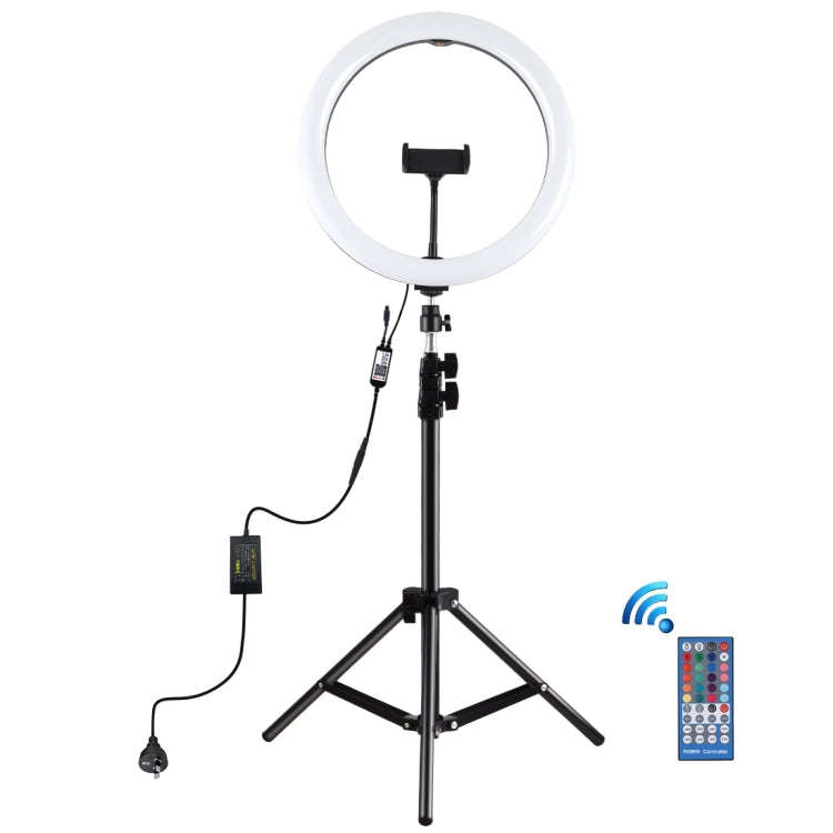 PULUZ 11.8 inch 30cm RGB Light 1.1m Tripod Mount Dimmable LED Ring Vlogging Selfie Photography Vi...