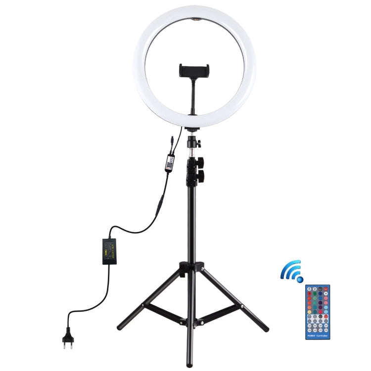 PULUZ 11.8 inch 30cm RGB Light 1.1m Tripod Mount Dimmable LED Ring Vlogging Selfie Photography Vi...