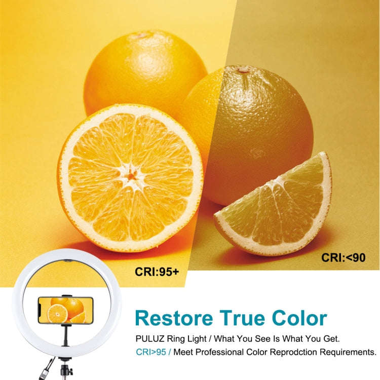 PULUZ 11.8 inch 30cm RGB Light 1.1m Tripod Mount Dimmable LED Ring Vlogging Selfie Photography Vi...