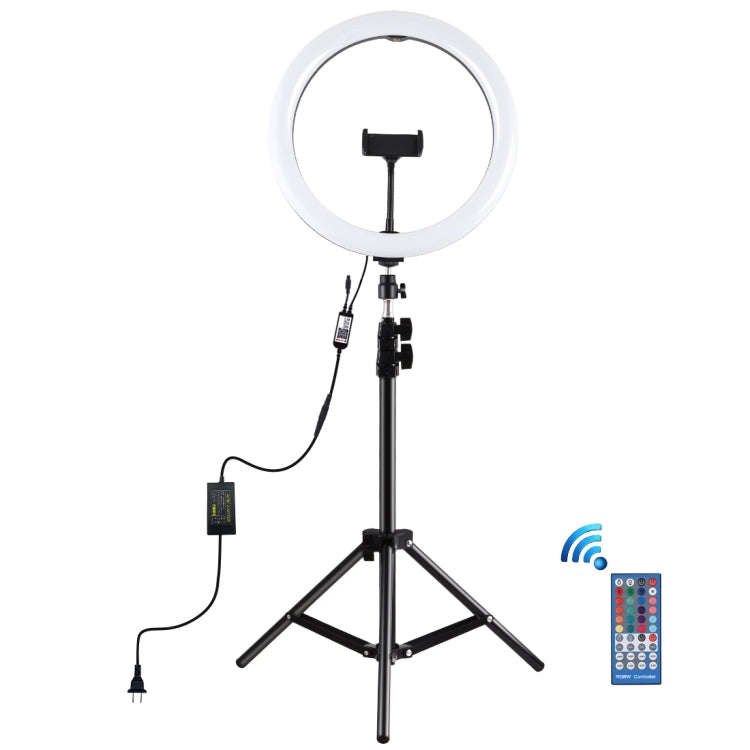 PULUZ 11.8 inch 30cm RGB Light 1.1m Tripod Mount Dimmable LED Ring Vlogging Selfie Photography Vi...