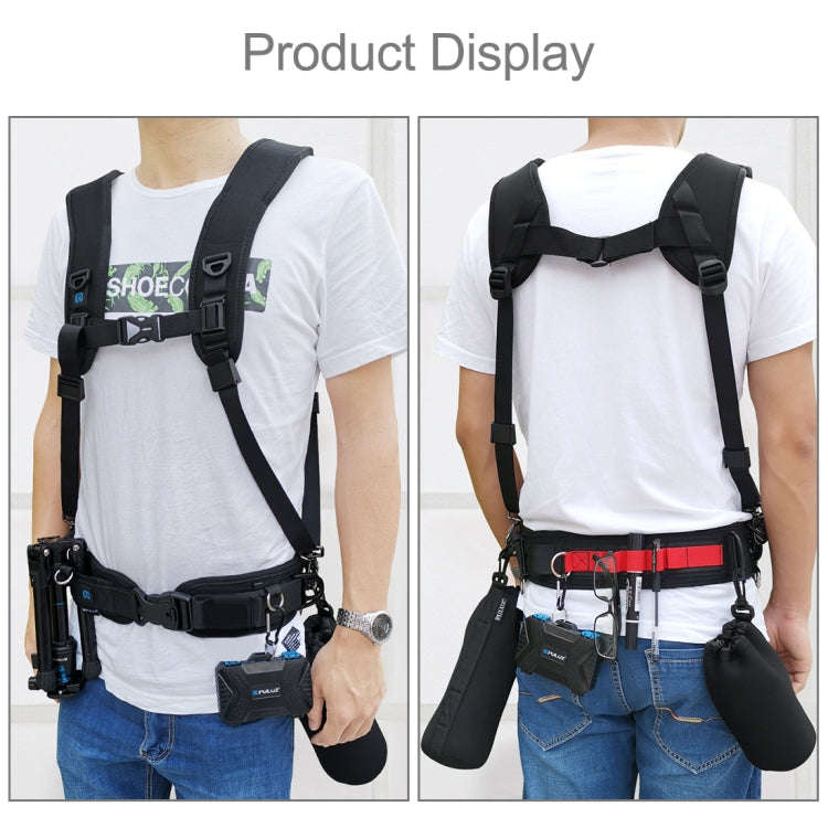PULUZ 2 in 1 Multi-functional Bundle Waistband Strap + Double Shoulders Strap Kits with Hook for ...