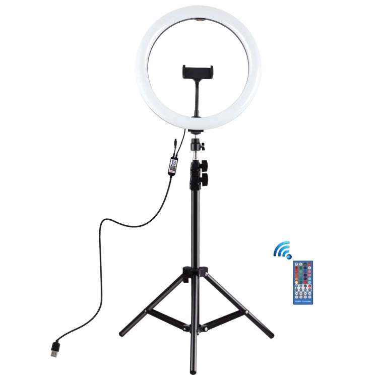 PULUZ 11.8 inch 30cm RGBW Light + 1.1m Tripod Mount Curved Surface Dimmable LED Dual Color Temper...