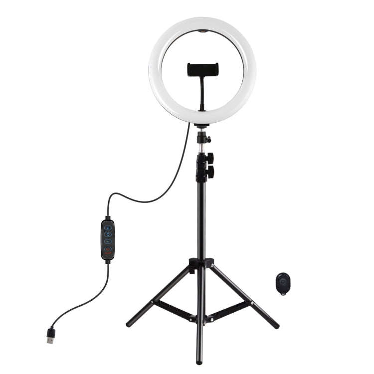 PULUZ 10.2 inch 26cm Ring Light + 1.1m Tripod Mount USB 3 Modes Dimmable Dual Color Temperature L...