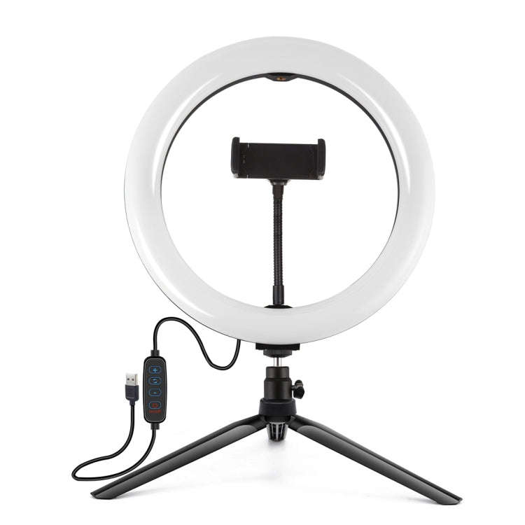 PULUZ 10.2 inch 26cm Selfie Beauty Light + Desktop Tripod Mount USB 3 Modes Dimmable LED Ring Vlo...