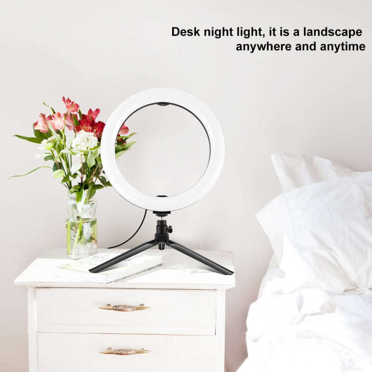 PULUZ 10.2 inch 26cm Light + Desktop Tripod Mount USB 3 Modes Dimmable Dual Color Temperature LED...