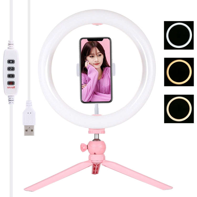PULUZ 10.2 inch 26cm Light + Desktop Tripod Mount USB 3 Modes Dimmable Dual Color Temperature LED...