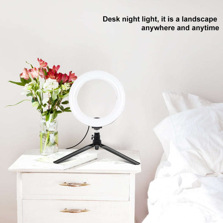 PULUZ 7.9 inch 20cm Light + Desktop Tripod Mount USB 3 Modes Dimmable Dual Color Temperature LED ...