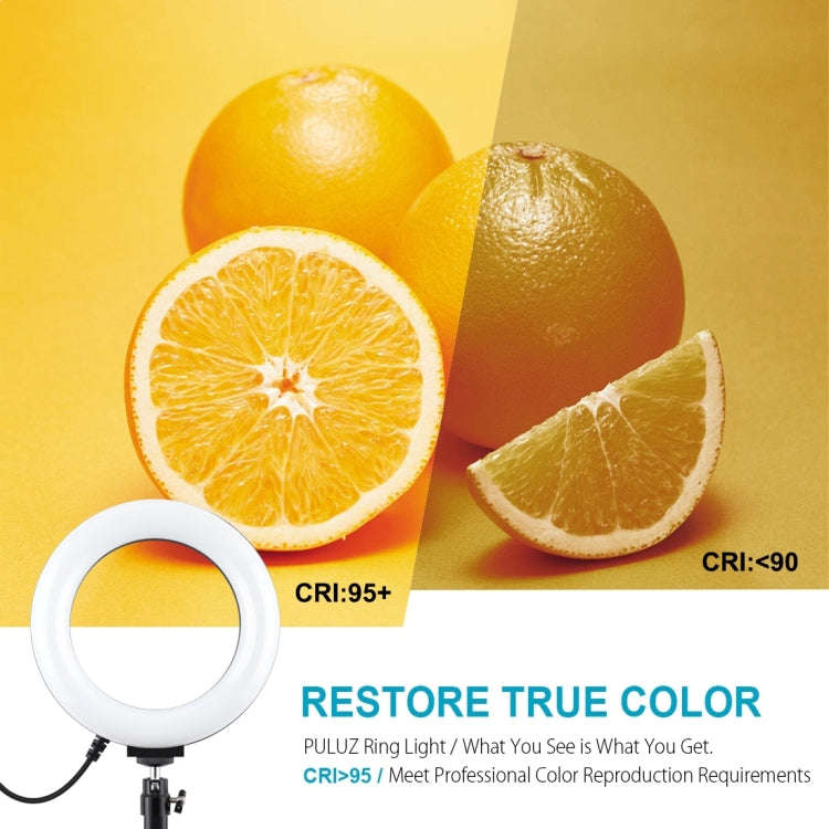 PULUZ 6.2 inch 16cm RGBW Light + Desktop Tripod Mount + USB Dimmable LED Ring Vlogging Photograph...