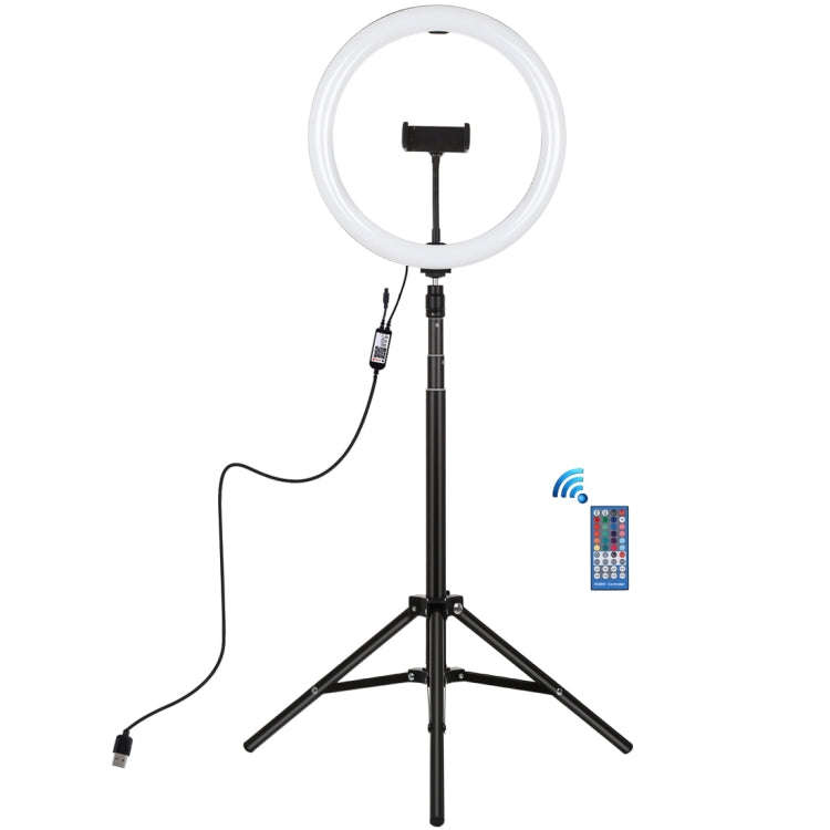 PULUZ 11.8 inch 30cm RGBW Light + 1.65m Mount Curved Surface RGBW Dimmable LED Ring Selfie Vloggi...