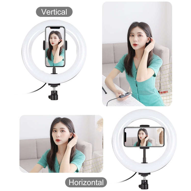 PULUZ 7.9 inch 20cm Light+ Round Base Desktop Holder USB 3 Modes Dimmable Dual Color Temperature ...